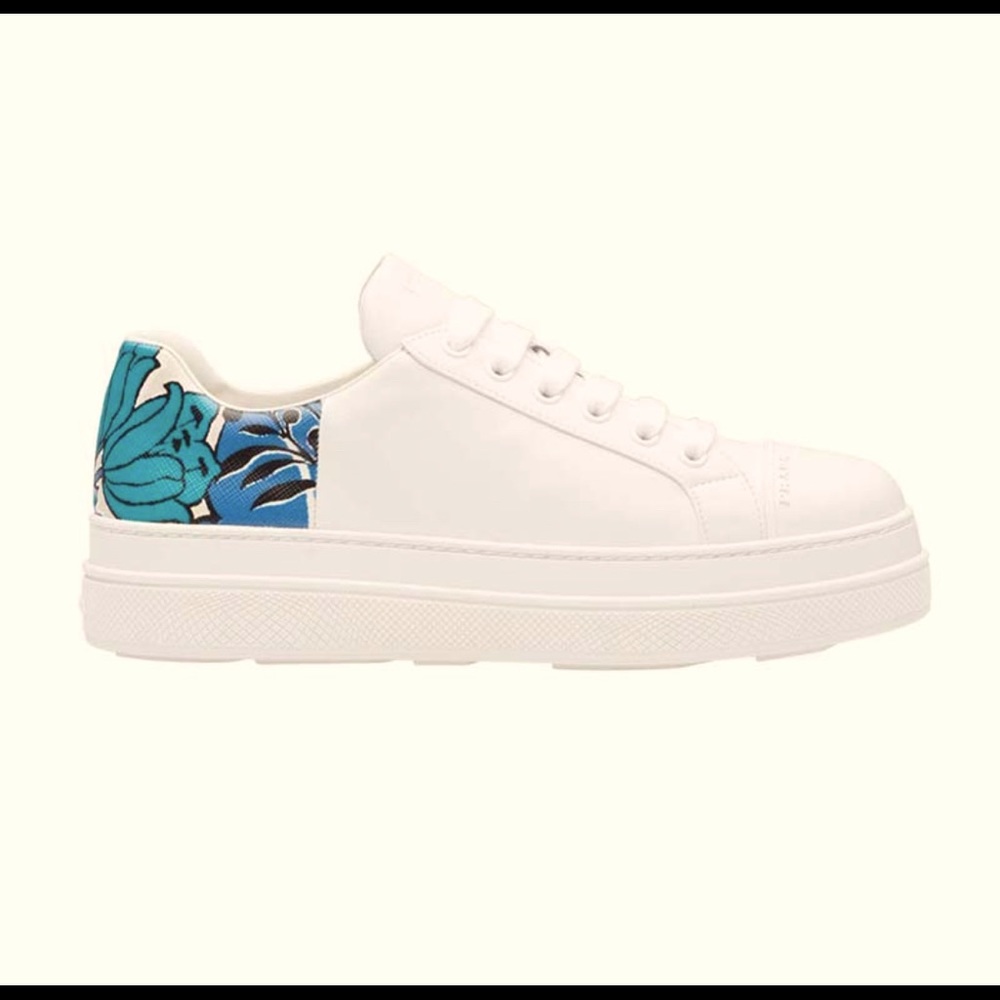 Prada printed leather sneakers